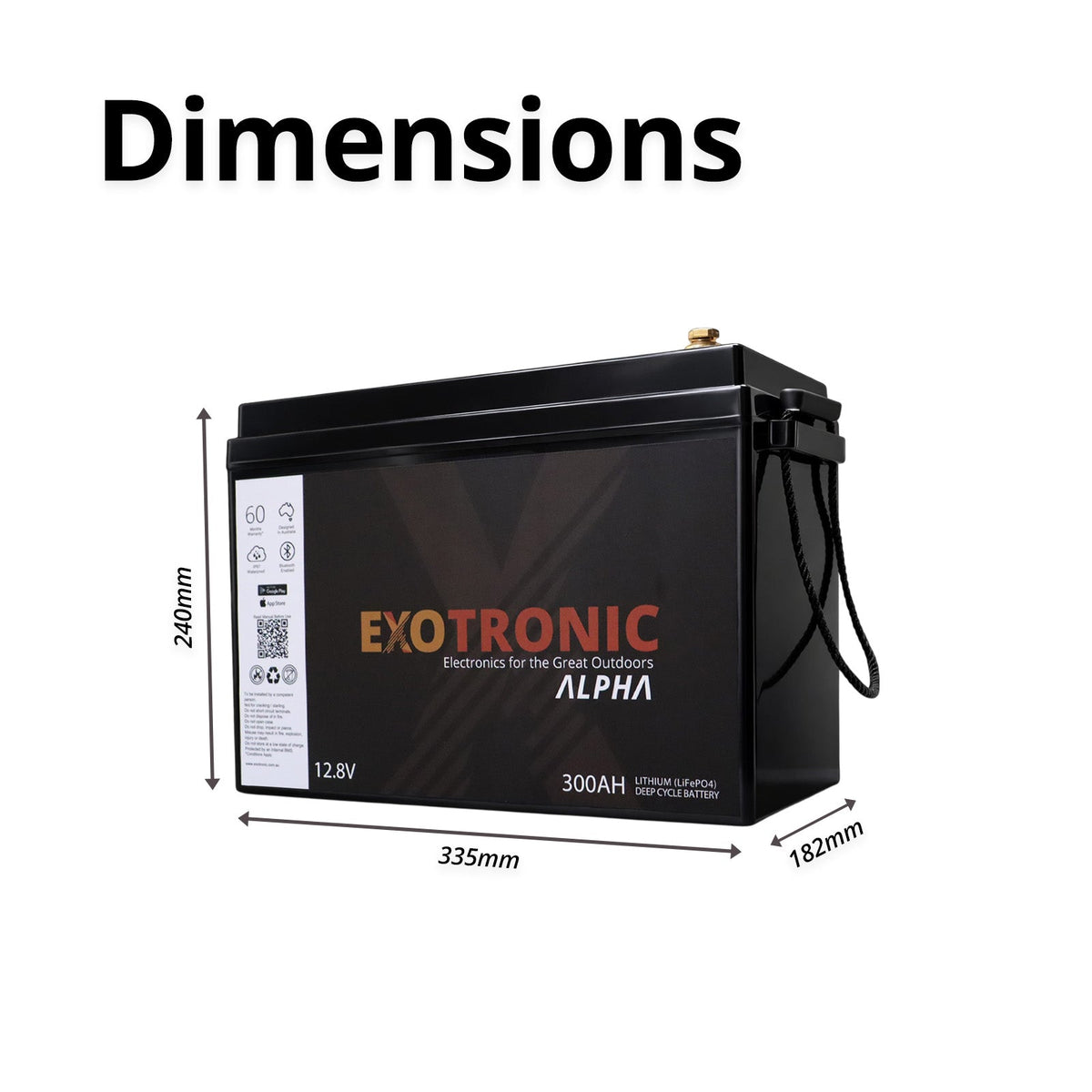 Exotronic - 12V - 300AH - Twin Pack Alpha IP67 Smart Bluetooth Lithium Batteries