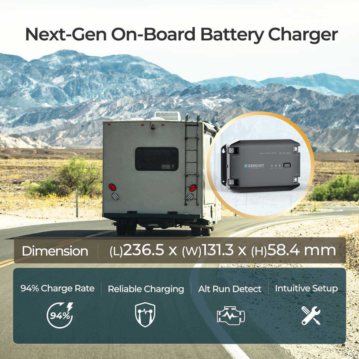Renogy - 12V - 20A - DC-DC Battery Charger