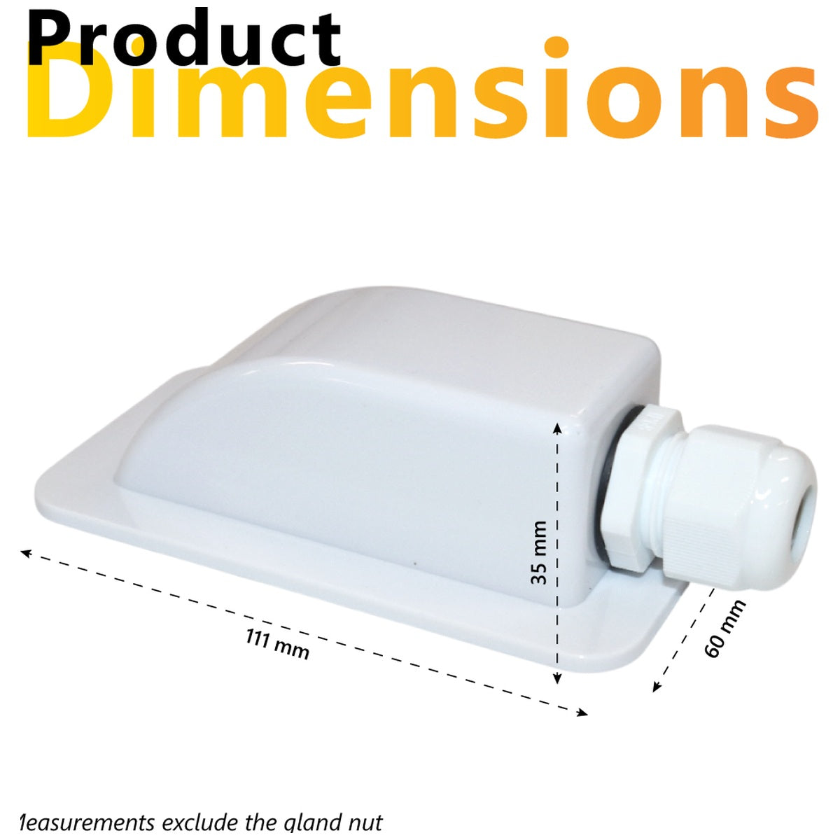 Exotronic - 1 Gland White Cable Entry Cover (Lightweight ABS)