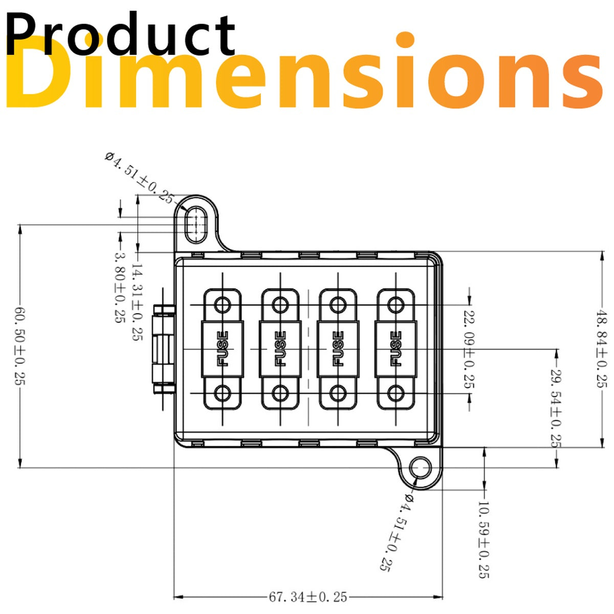 Exotronic - 4 Way Midi Fuse Holder With Cover