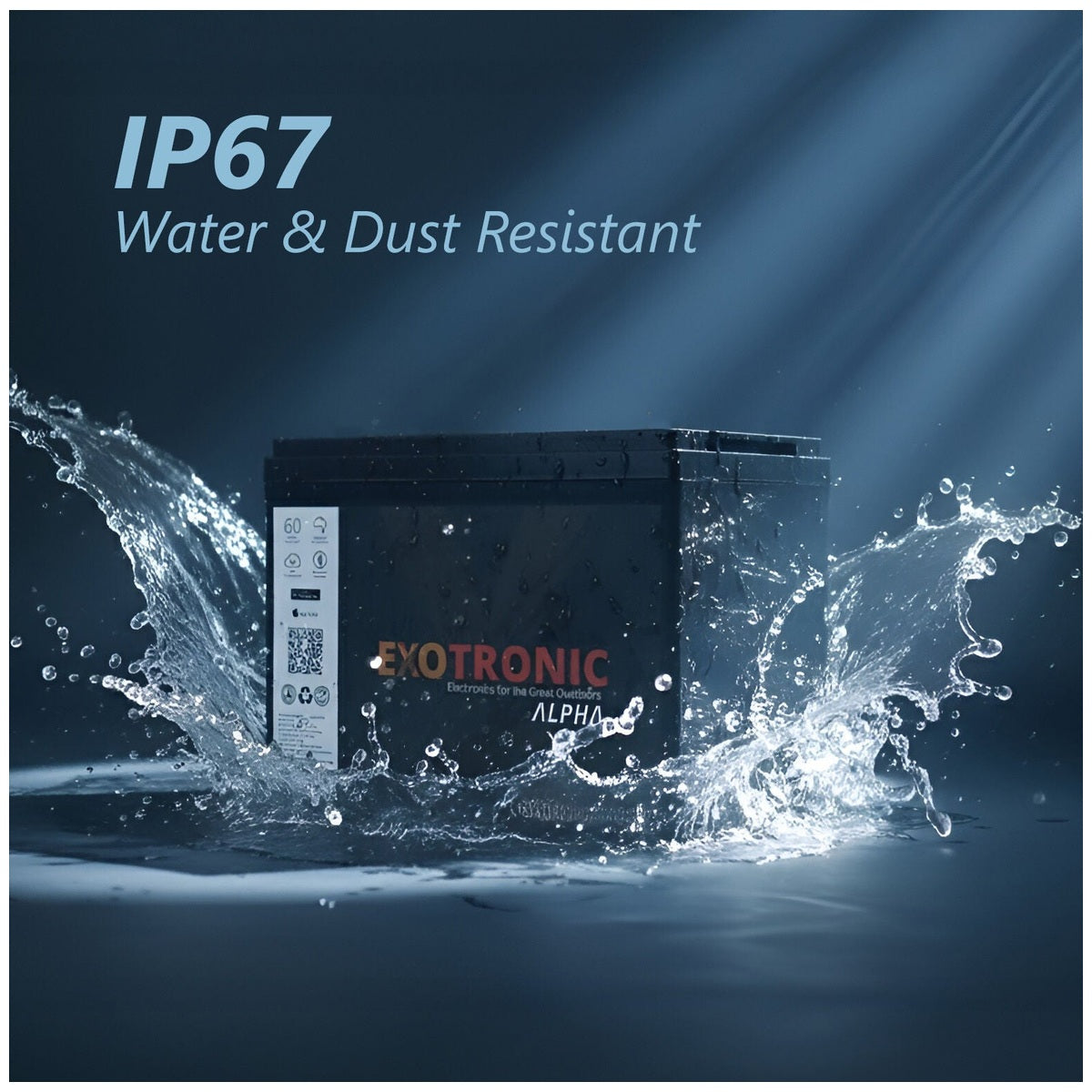 Exotronic - 12V - 20AH - Alpha IP67 Smart Bluetooth Lithium Battery