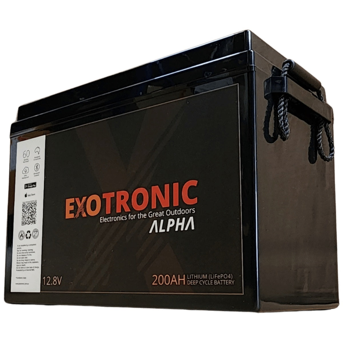Exotronic - 12V - 200AH - Alpha IP67 Smart Bluetooth Lithium Battery