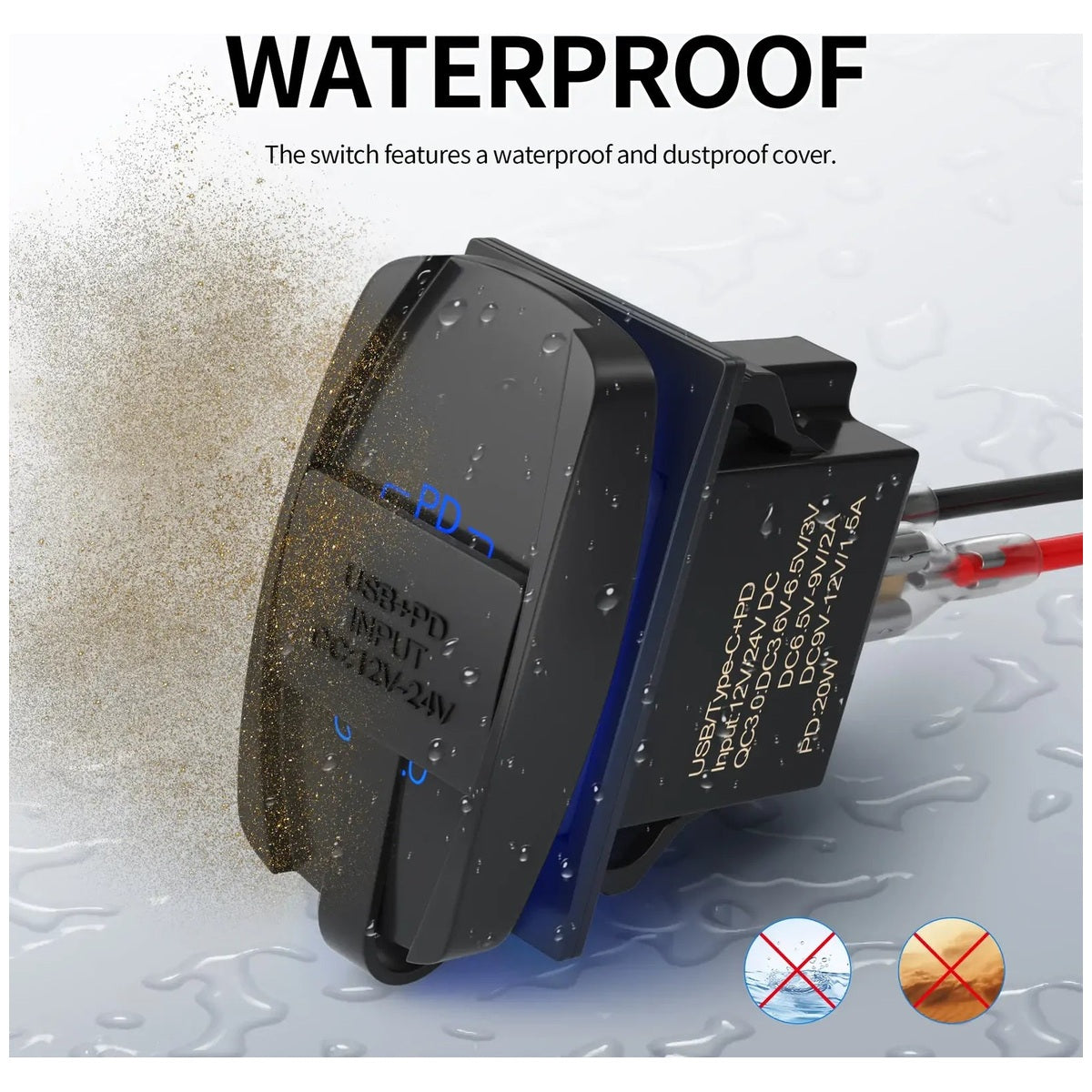 Exotronic - USB-C & USB QC3.0 Rocker Mount Socket