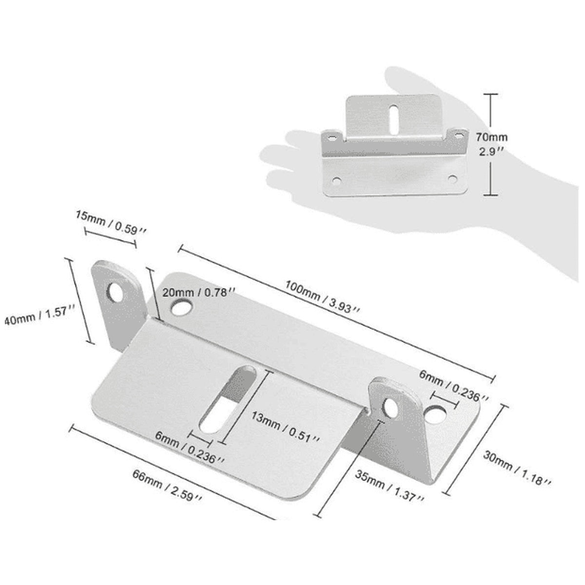 Exotronic - Adjustable Silver Aluminium Solar Panel Brackets