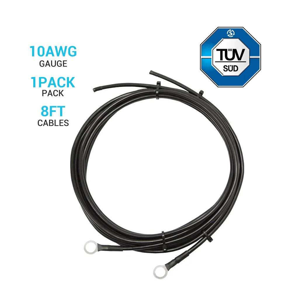 Renogy - 10AWG - 8ft - Battery to Charge Controller Tray Cable Pair for 3/8 in Lugs
