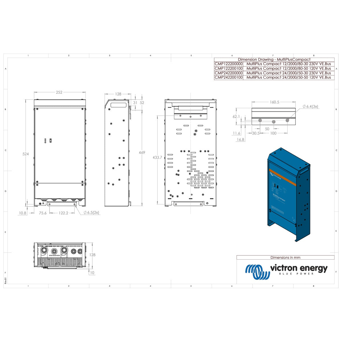 Victron Energy - 24V- 2000VA MultiPlus Compact 24/2000/50-30 - Inverter/Charger