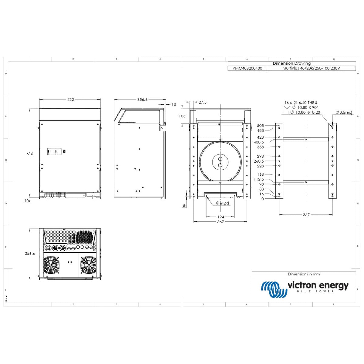 Victron Energy - 48V - 20000VA - MultiPlus 48/20k/250-100 Inverter/Charger