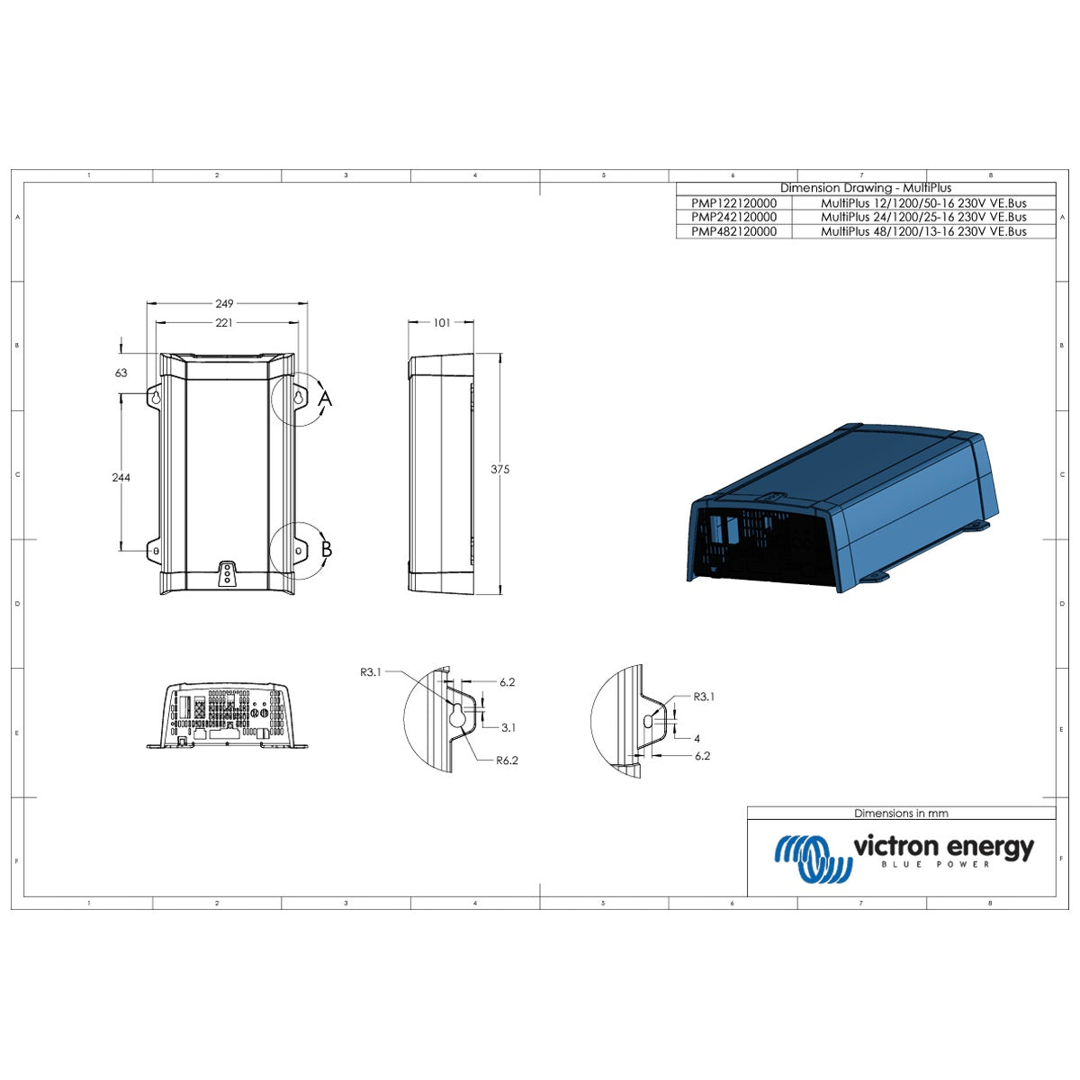 Victron Energy - 12V - 1200VA MultiPlus 12/1200/50-16 - Inverter/Charger
