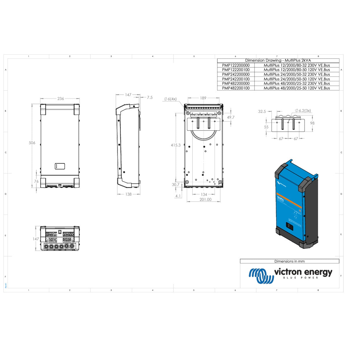 Victron Energy - 12V - 2000VA MultiPlus 12/2000/80-32 - Inverter/Charger