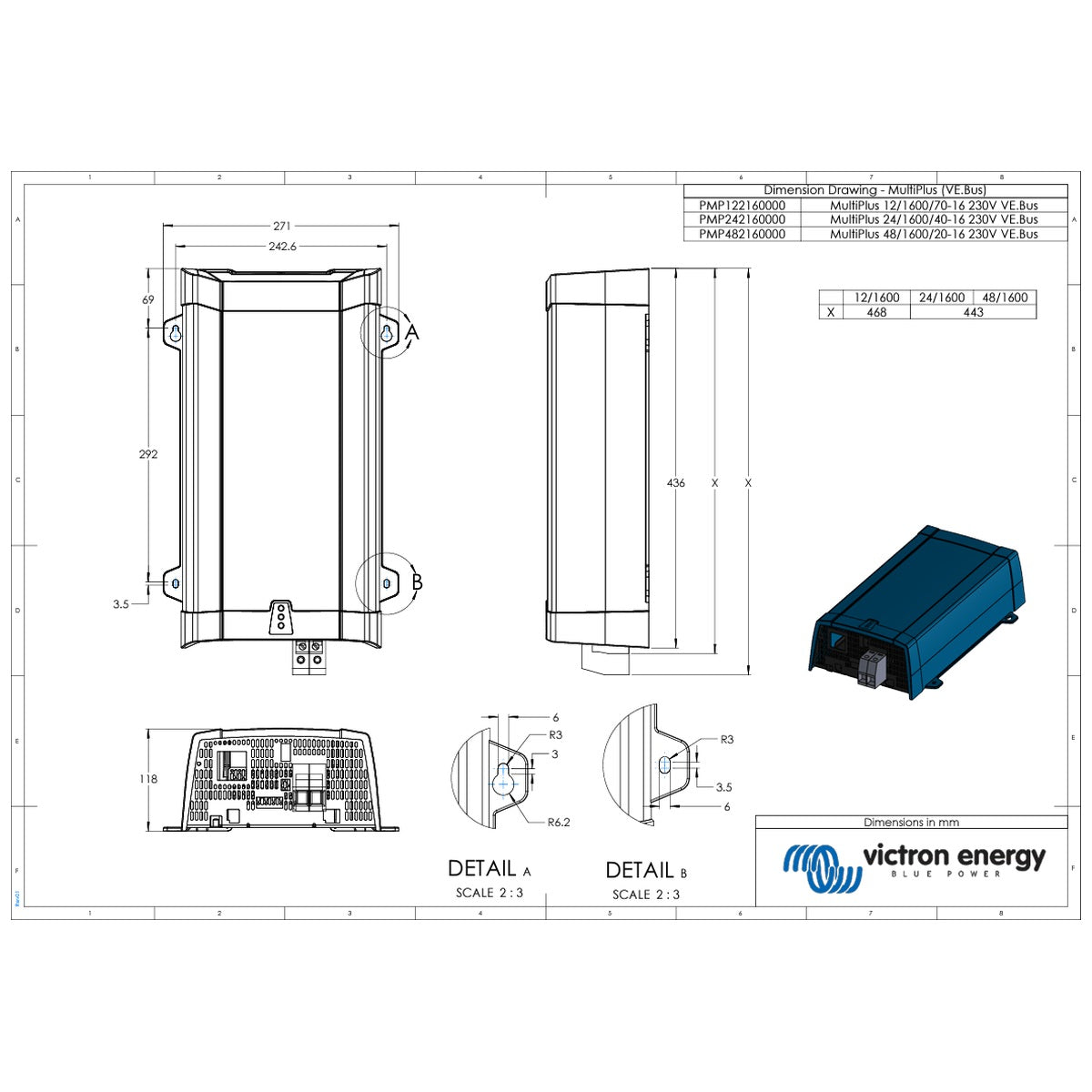 Victron Energy - 24V - 1600VA MultiPlus 24/1600/40-16 - Inverter/Charger