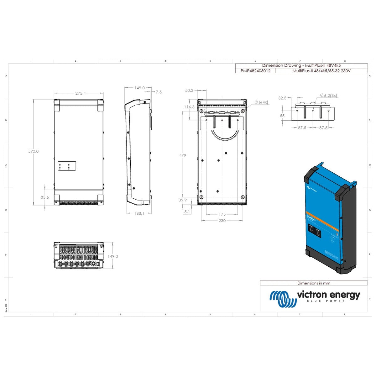 Victron Energy - 48V - 4500W - MultiPlus-II 48/4k5/55-32 - Inverter/Charger