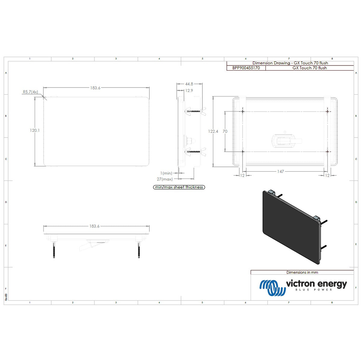 Victron Energy - GX Touch 70 Flush - 7" Display