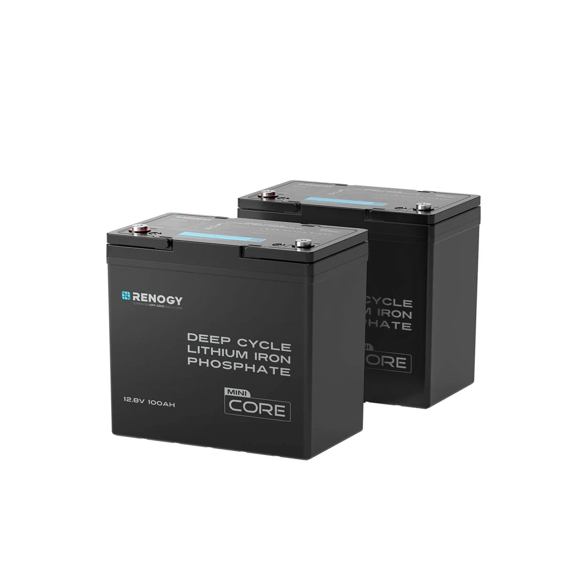 Renogy - 12V - 100AH - Core Mini Lithium Iron Phosphate Battery (Pack of 2)