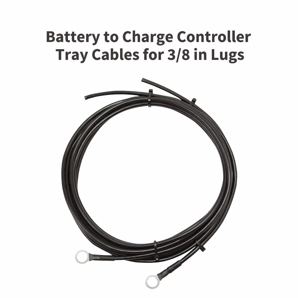 Renogy - 4AWG - 8ft - Battery to Charge Controller Tray Cable Pair for 3/8 in Lugs