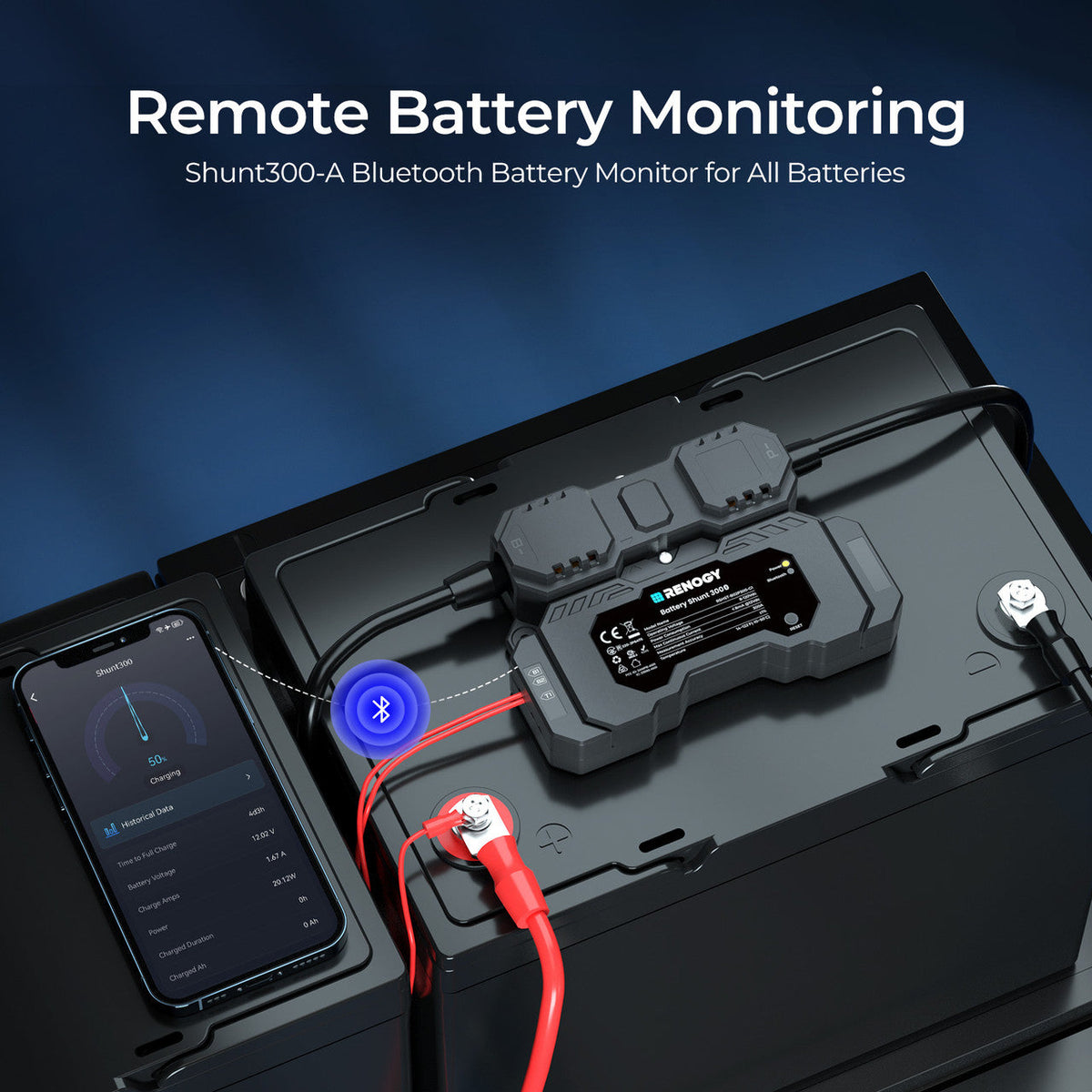 Renogy - 300A - Battery Shunt with Bluetooth