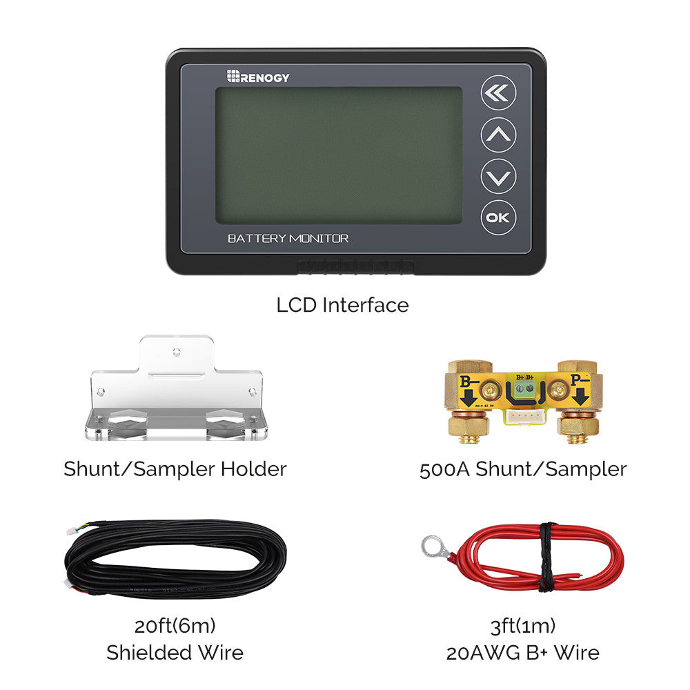 Renogy - 500A - Battery Monitor with Shunt