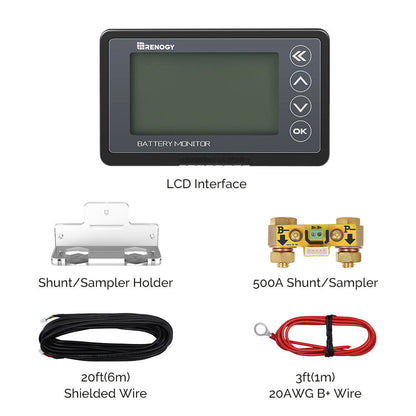 Renogy - 500A - Battery Monitor with Shunt