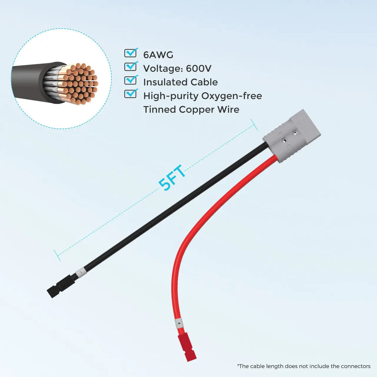 Renogy - 6AWG - 5ft - Anderson PP75 to Anderson SB120 Adapter Cable