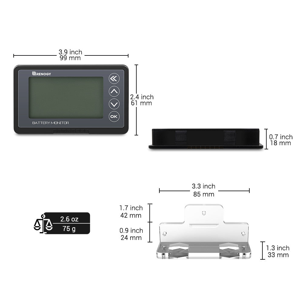 Renogy - 500A - Battery Monitor with Shunt