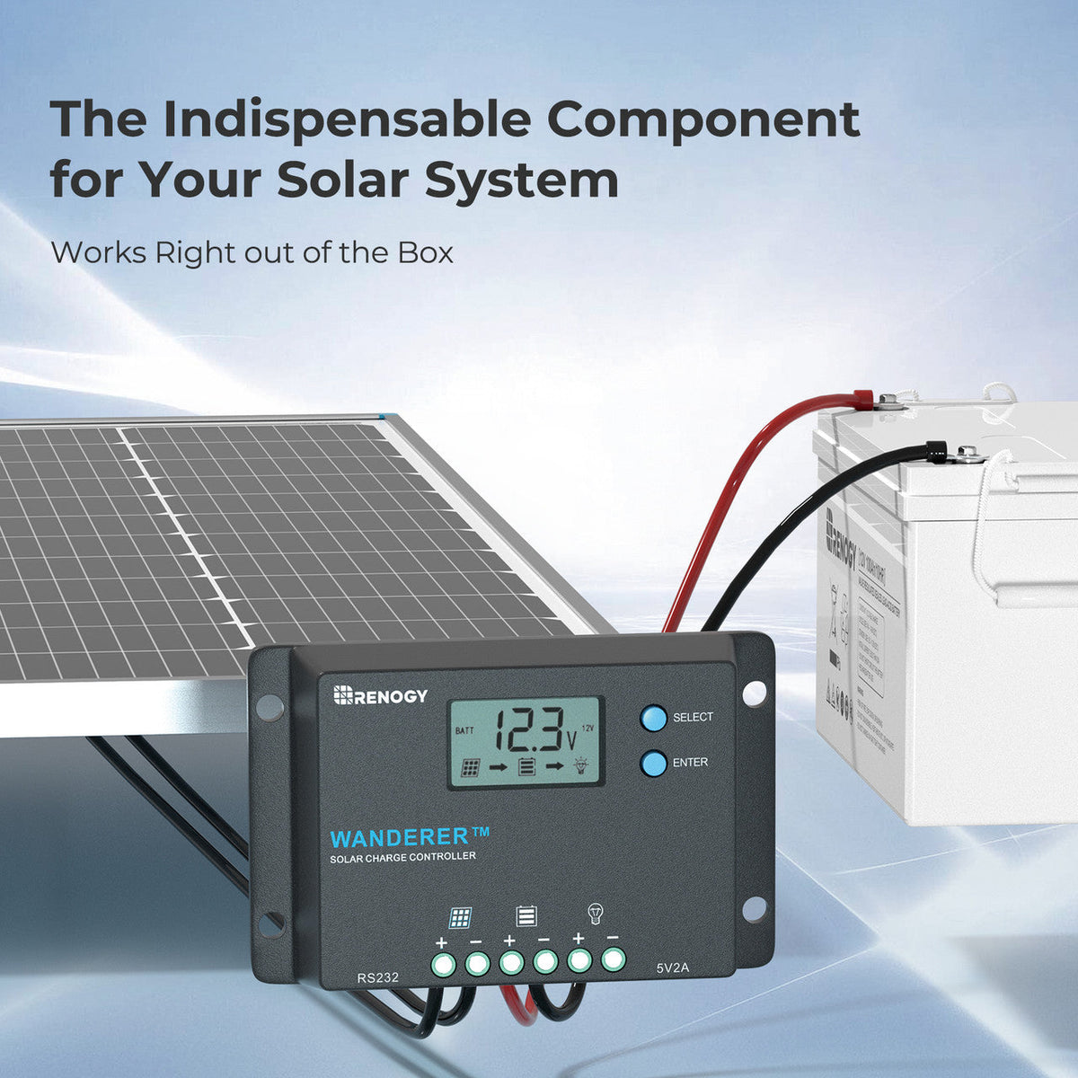 Renogy - 12/24V - 10A - Wanderer PWM Charge Controller