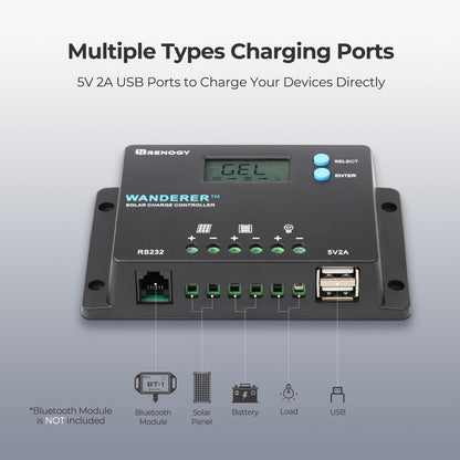 Renogy - 12/24V - 10A - Wanderer PWM Charge Controller