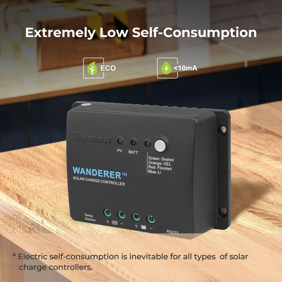 Renogy - 12V - 30A - Wanderer Li PWM Solar Charge Controller