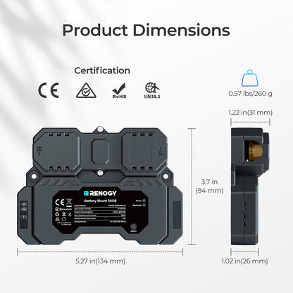 Renogy - 300A - Battery Shunt with Bluetooth