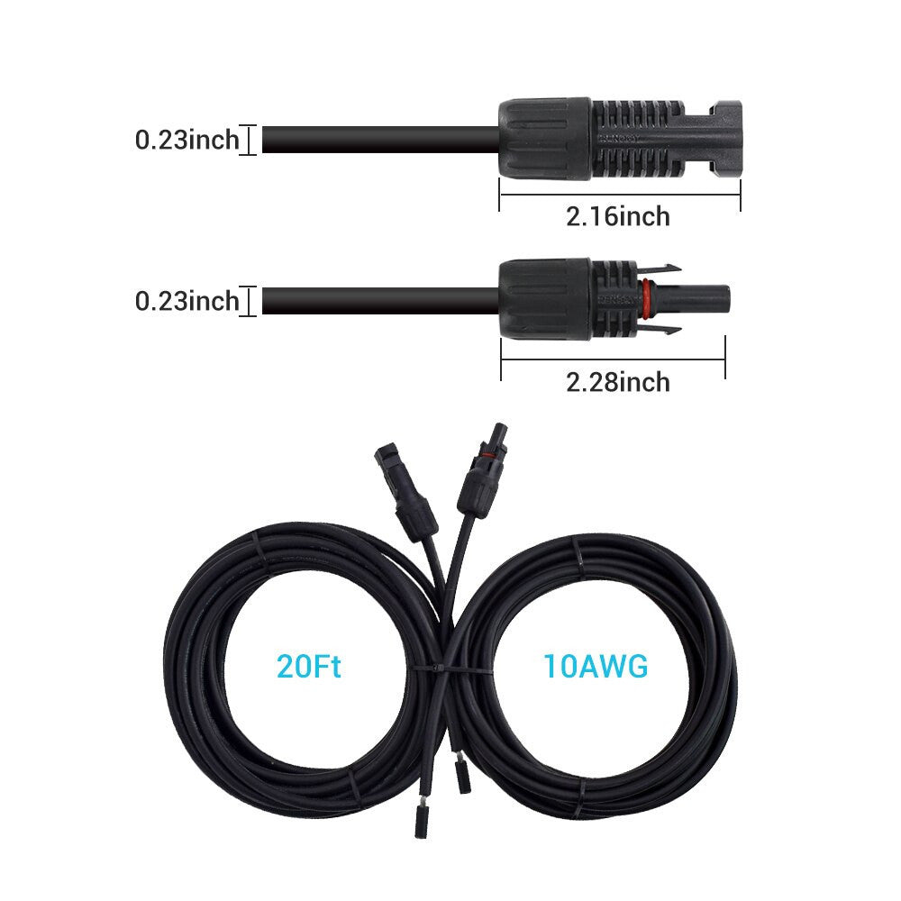Renogy - 10AWG - 6m (20ft) - MC4 Solar Adaptor Cable Kit