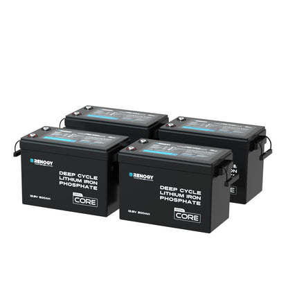 Renogy - 12V - 200AH - Core Mini Lithium Iron Phosphate Battery (Pack of 4)