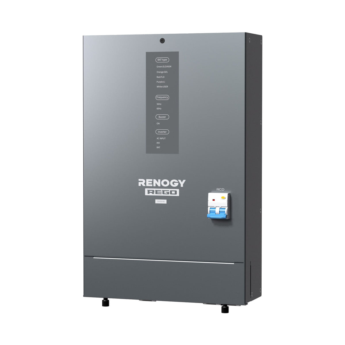 Renogy - 12V - 3000W - Rego Pure Sine Wave Inverter Charger with Built-in Bluetooth