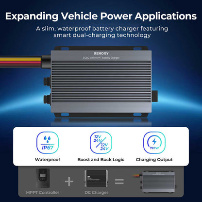 Renogy - 12/24V - 50A - IP67 DC-DC Charger with MPPT