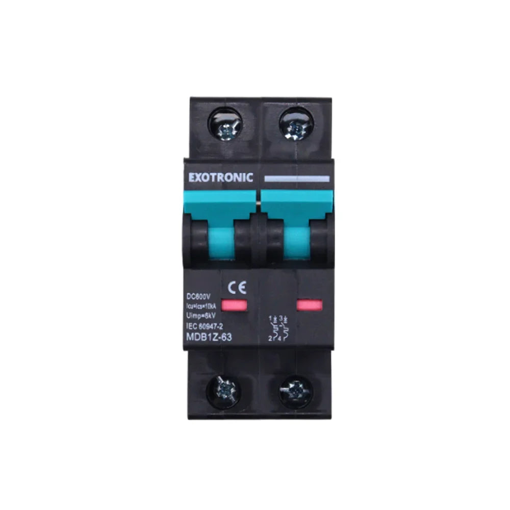 Exotronic - 10A - 2-Pole DC Circuit Breaker (MCB) (Pack of 6)