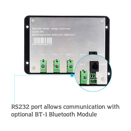Renogy - 12/24V - 30A - Adventurer Li PWM Flush Mount Charge Controller with LCD