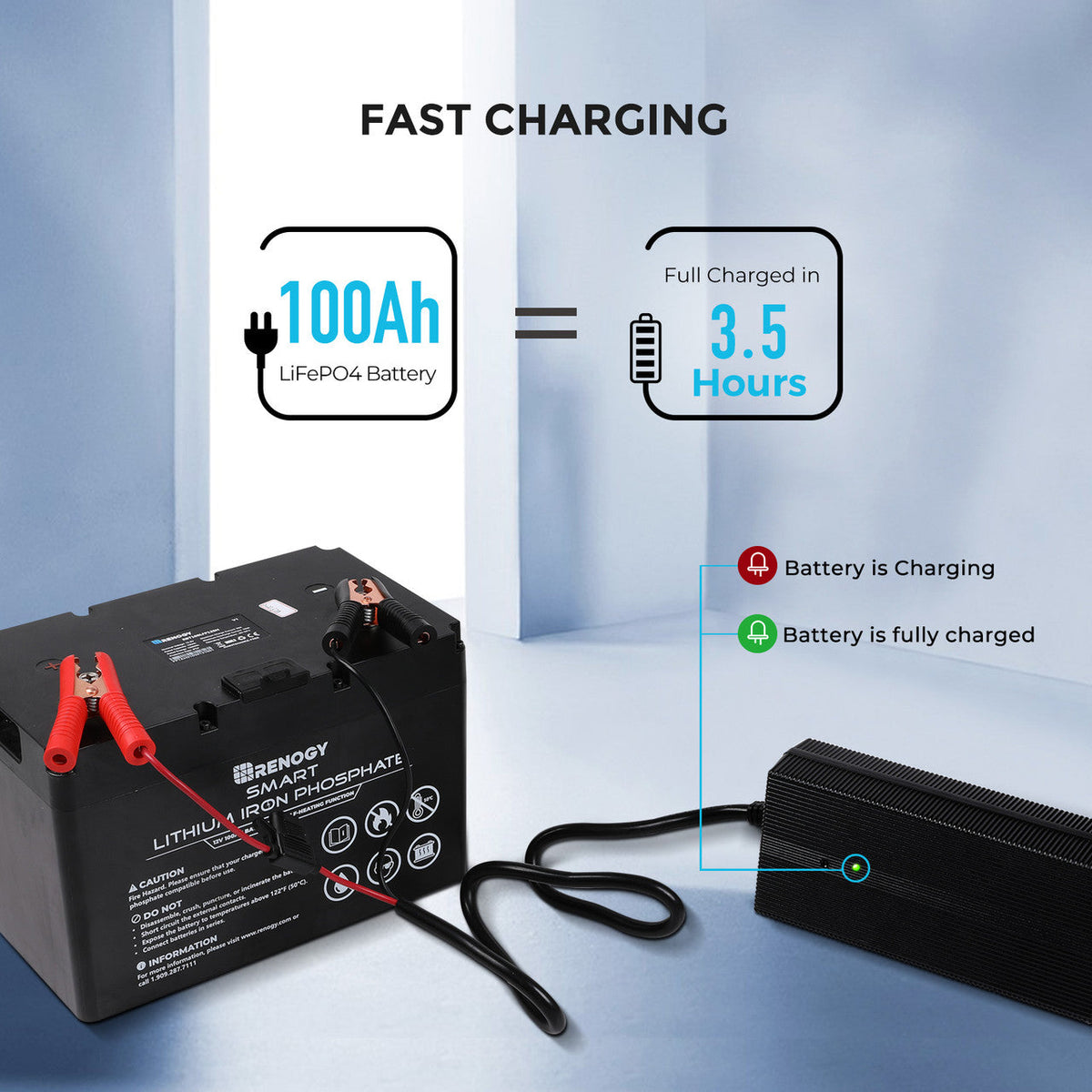 Renogy - 12V - 20A - Lithium Battery Charger