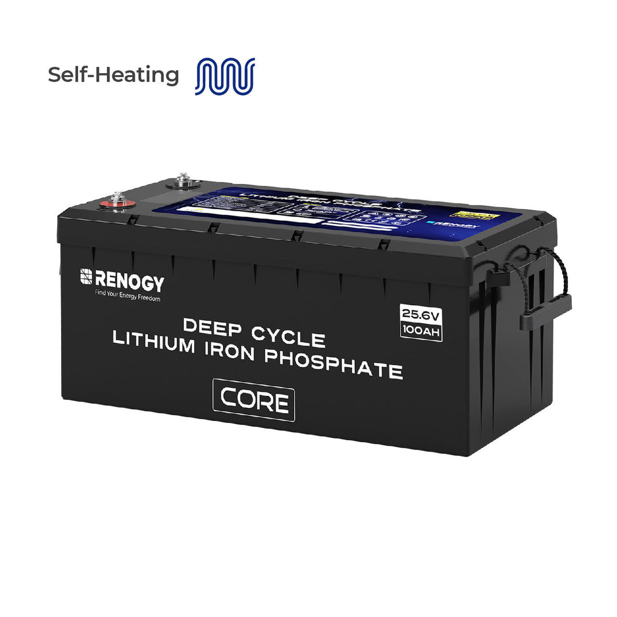 Renogy - 24V - 100AH - Core Series Lithium Iron Phosphate Battery with Self-Heating