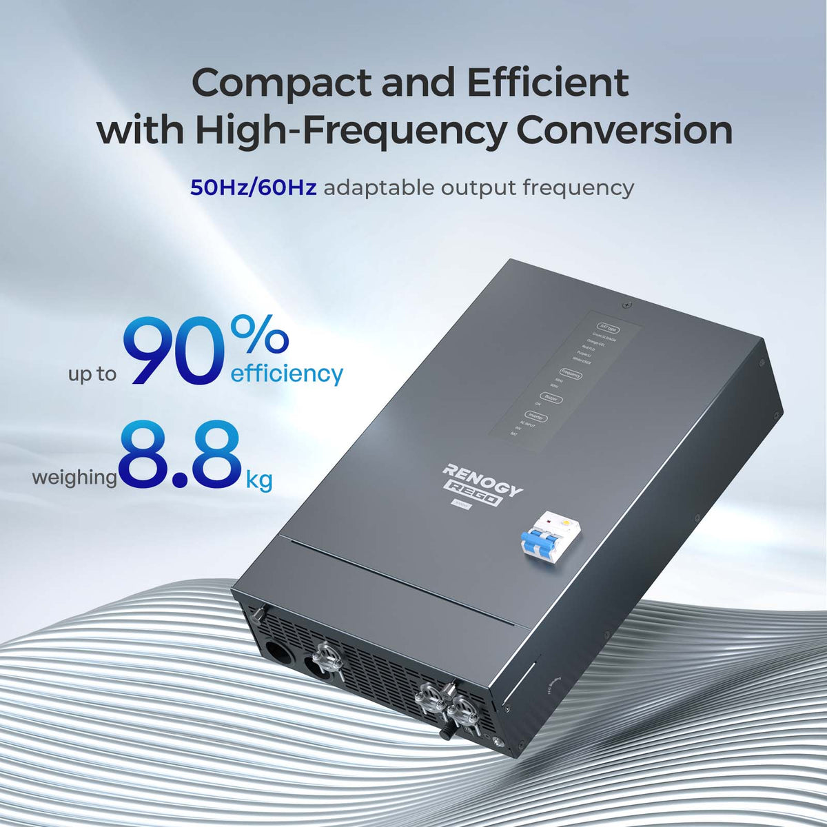Renogy - 12V - 3000W - Rego Pure Sine Wave Inverter Charger with Built-in Bluetooth