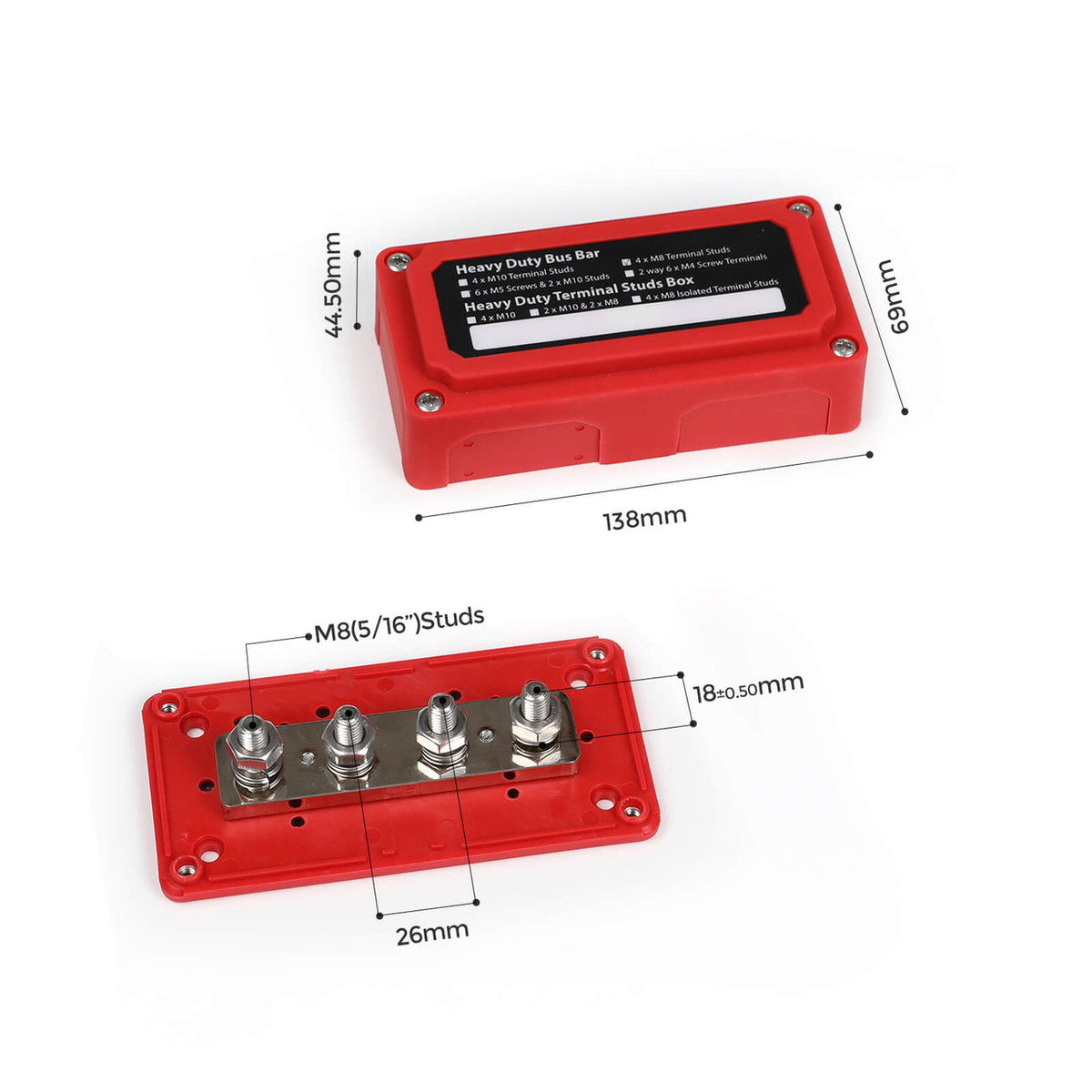 Renogy - 300A - Busbar - Red