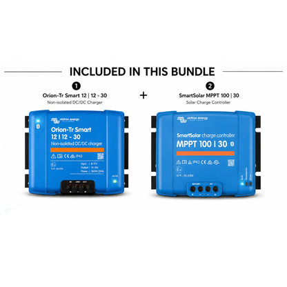 Victron Energy - 12V - 30A Charging Bundle - SmartSolar MPPT 100/30 + Orion-Tr Smart 12/12-30A
