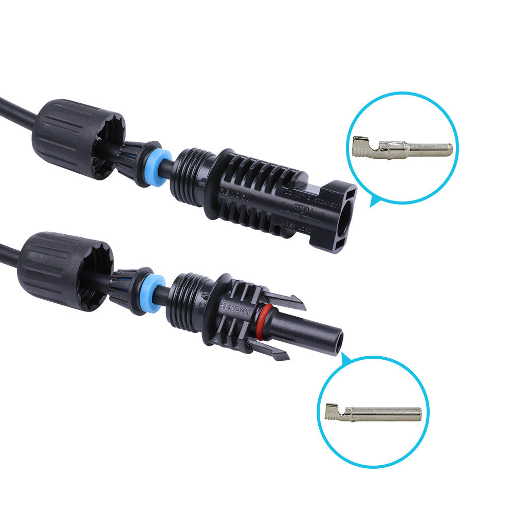 Renogy - 10AWG - 6m (20ft) - Solar Extension Cable Pair