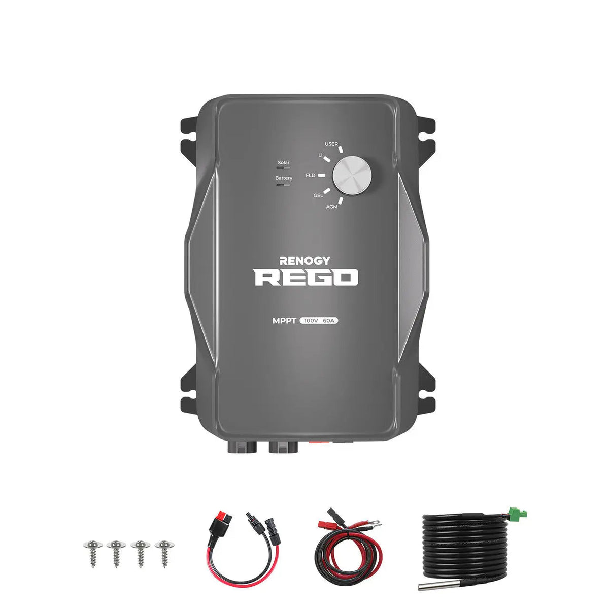 Renogy - 12V - 60A - Rego MPPT Solar Charge Controller with 1.5m (5ft) 6AWG Anderson Adapter Cable