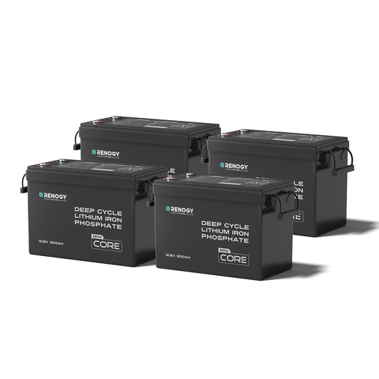 Renogy - 12V - 300AH - Core Mini Lithium Iron Phosphate Battery (Pack of 4)