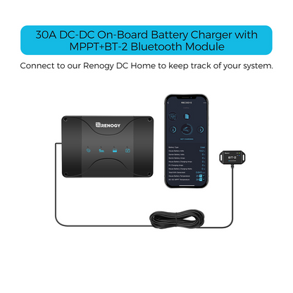 Renogy - 12V - 30A - DCC30S Dual Input DC-DC Charger with MPPT and Bluetooth Module