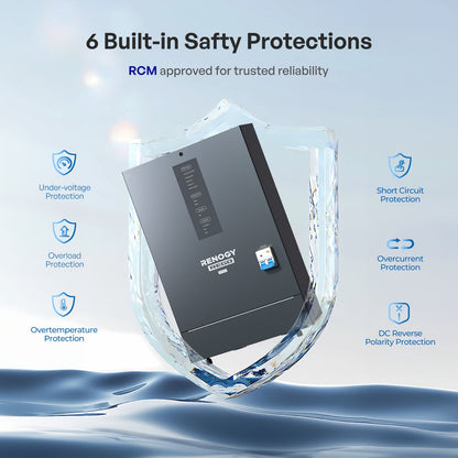 Renogy - 12V - 3000W - Rego Pure Sine Wave Inverter Charger with Built-in Bluetooth