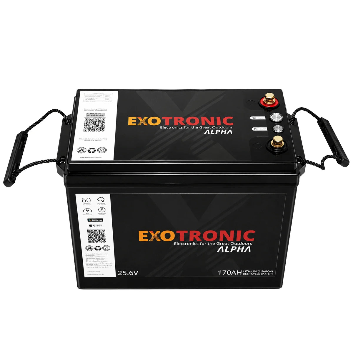 Exotronic - 24V - 170AH - Alpha IP67 Smart Bluetooth Lithium Battery