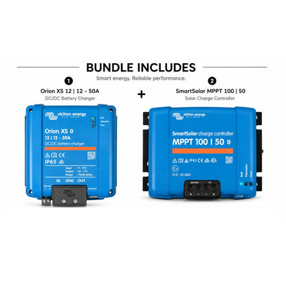 Victron Energy - 12V - 50A Charging Bundle - SmartSolar MPPT 100/50 + Orion XS 12/12-50A