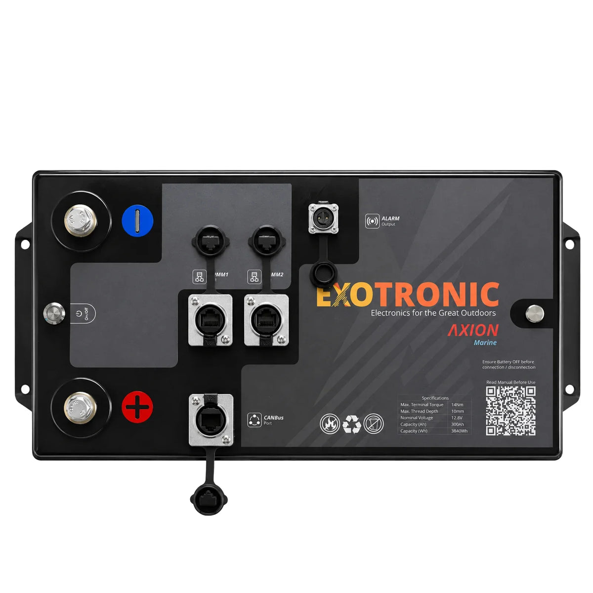 Exotronic - 12V - 300AH - Axion CANBus Bluetooth Lithium Battery - Marine Version