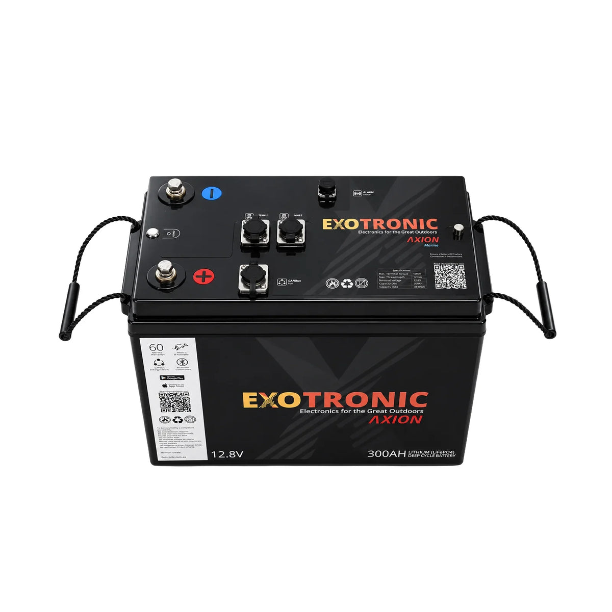 Exotronic - 12V - 300AH - Axion CANBus Bluetooth Lithium Battery - Marine Version