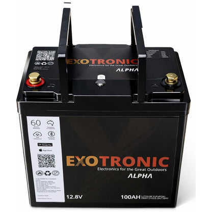 Exotronic - 12V - 100AH - Twin Pack Alpha IP67 Smart Bluetooth Lithium Batteries