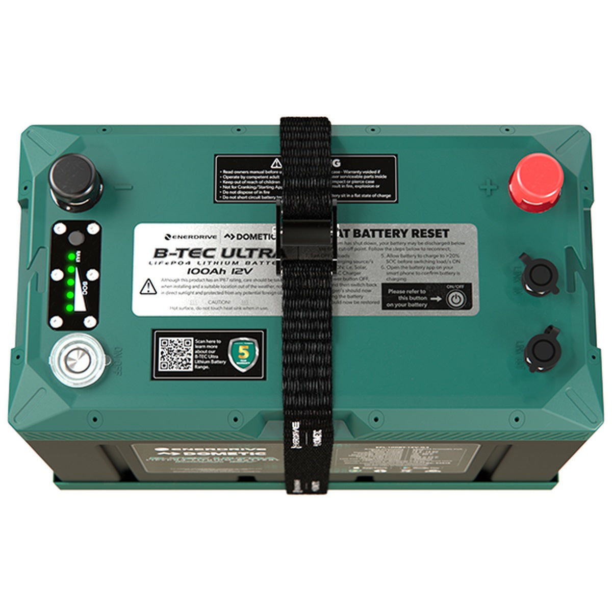 Enerdrive - 12V-100AH - Alpha IP67 Smart Bluetooth Lithium Battery