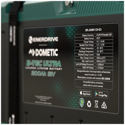 Enerdrive - 12V-200AH - Alpha IP67 Smart Bluetooth Lithium Battery